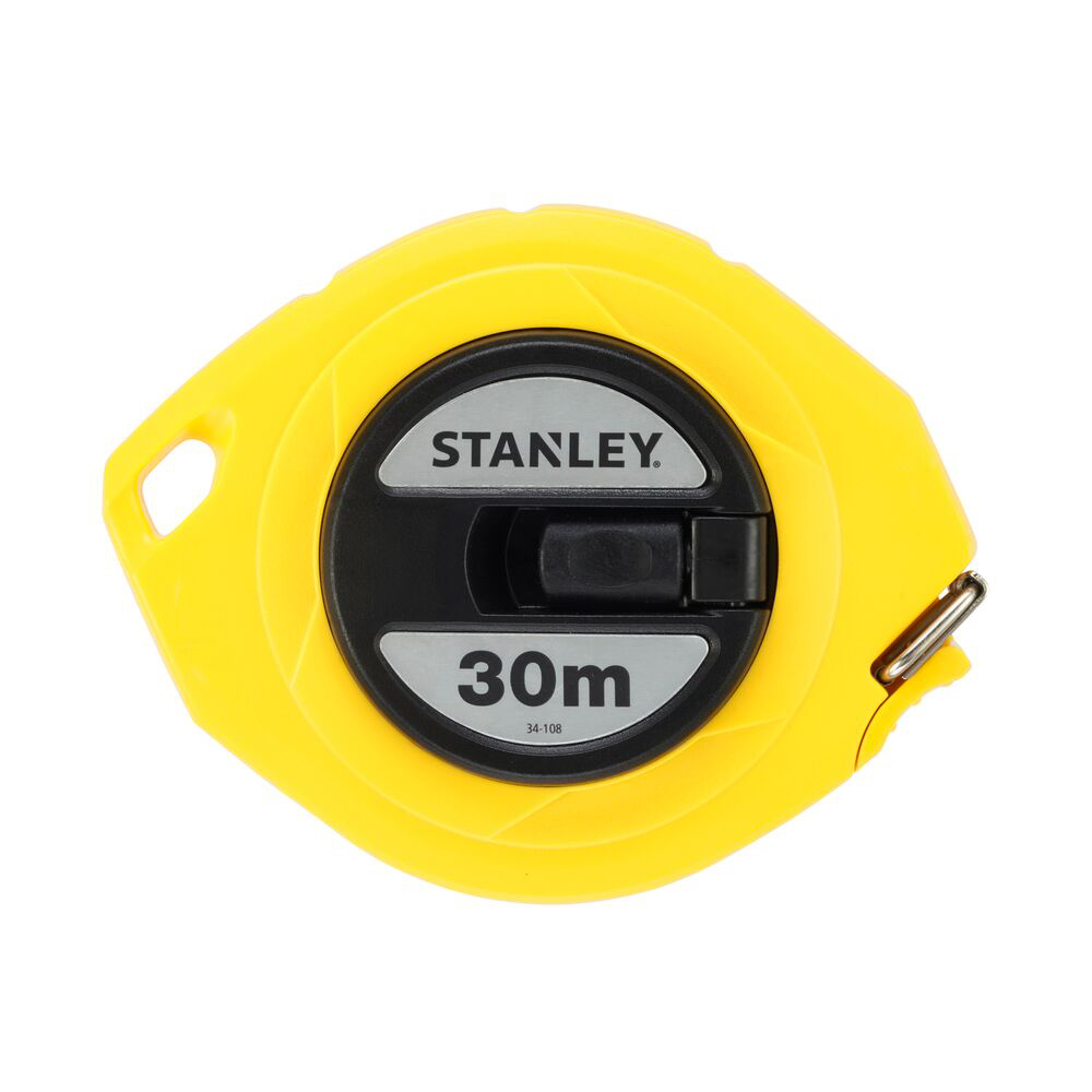 Stanley 0-34-108, ruleta inchisa cu banda de otel 30m, carlig pliabil, lama protejata, manivela pentru mulinare, 30m x 10mm, blister [0]