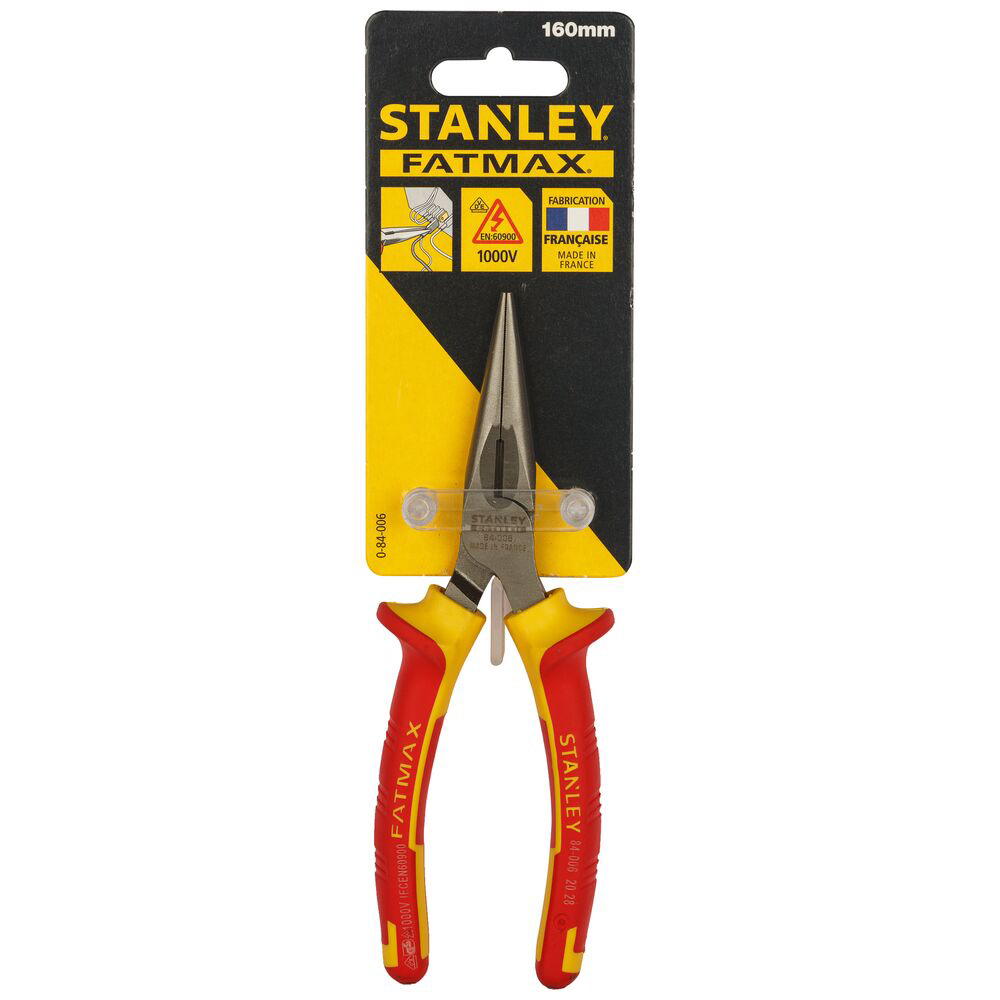 Stanley 0-84-006, cleste cu varf lung semirotund VDE maxsteel, 160mm, blister [7]