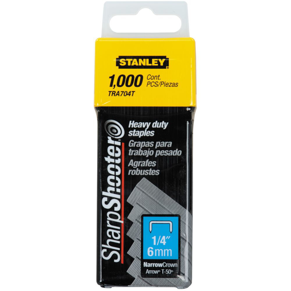 Stanley 1-TRA704T, capse 1/4 ' pentru aplicatii profesionale, 6mm, 1000 buc tip G 4/11/140, blister [1]