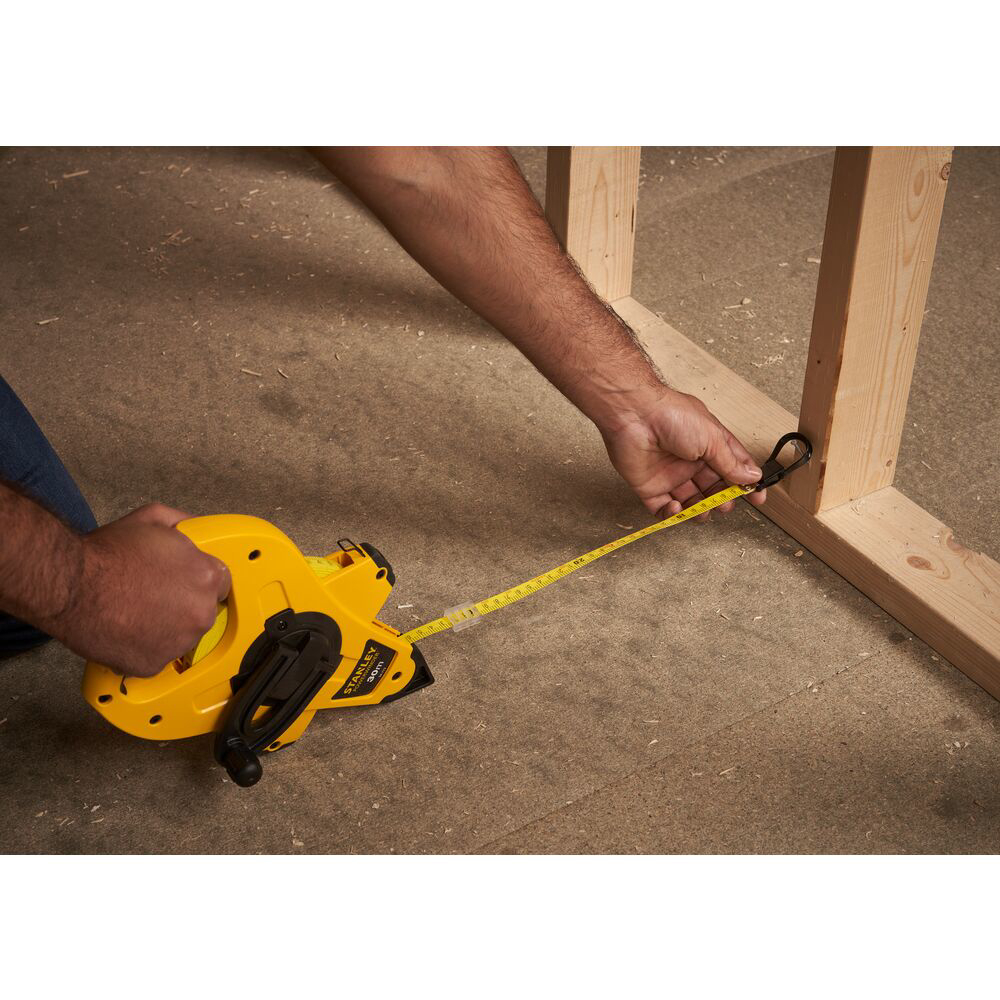 Stanley 2-34-772, ruleta deschisa cu banda din fibra de sticla 30m, PowerWinder, carlig tru-zero, mulinare rapida, 30m x 12.7mm [5]