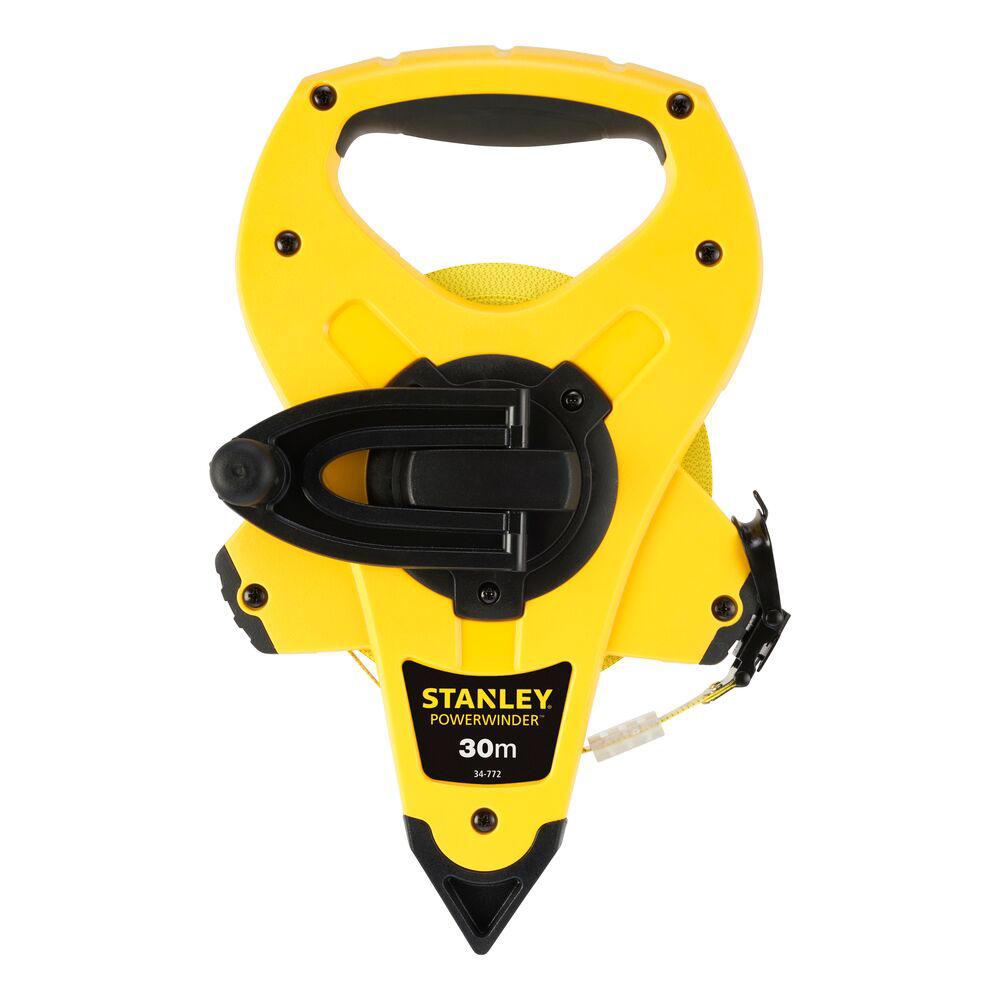 Stanley 2-34-772, ruleta deschisa cu banda din fibra de sticla 30m, PowerWinder, carlig tru-zero, mulinare rapida, 30m x 12.7mm [1]