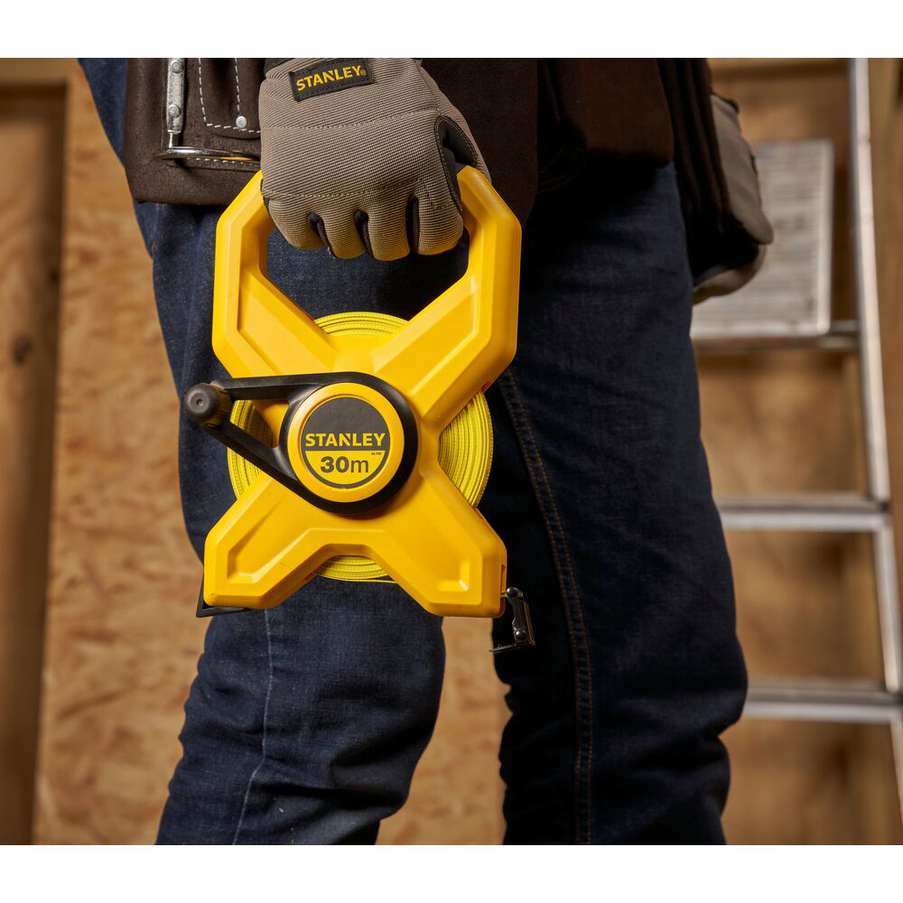 Stanley 2-34-792, ruleta deschisa cu banda din fibra de sticla 30m, masurari de precizie, tru-zero, rezistenta la coroziune, 30m x 13mm, blister [4]