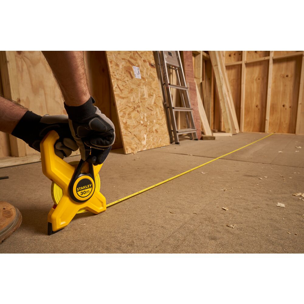 Stanley 2-34-792, ruleta deschisa cu banda din fibra de sticla 30m, masurari de precizie, tru-zero, rezistenta la coroziune, 30m x 13mm, blister [6]