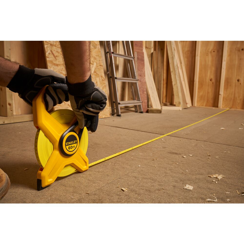 Stanley 2-34-795, ruleta deschisa cu banda din fibra de sticla 60m, masurari de precizie, tru-zero, rezistenta la coroziune, 60m x 13mm, blister [8]