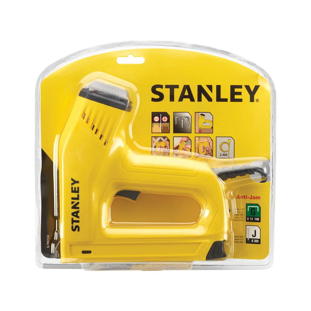 Stanley 6-TRE550, Capsator/ciocan electric profesional TRE550, functional cu capse tip G, 6-14mm si cuie tip J, 12-15mm, blister [3]