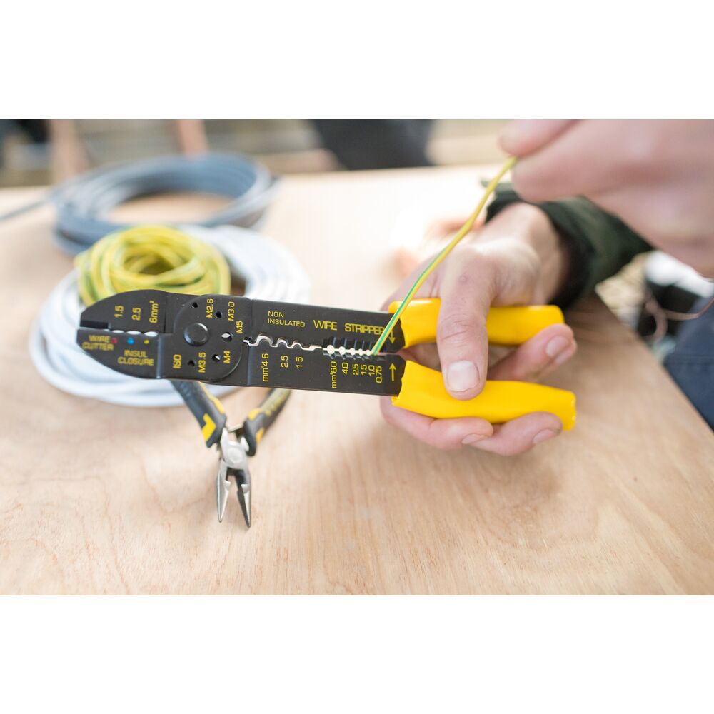 Stanley STHT0-75414, Cleste standard pentru sertizare, fise neizolate si preizolate 1.5-6mm, cutite sarma 0.75-6mm, lungime 220mm [3]