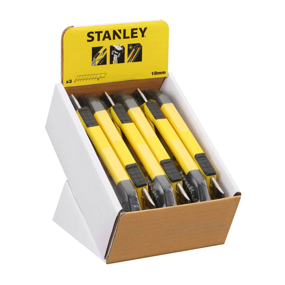 Stanley STHT10266-1, Cutter bimaterial cu blocare prin glisare, 175mm, + 3 lame segmentate 18mm [7]