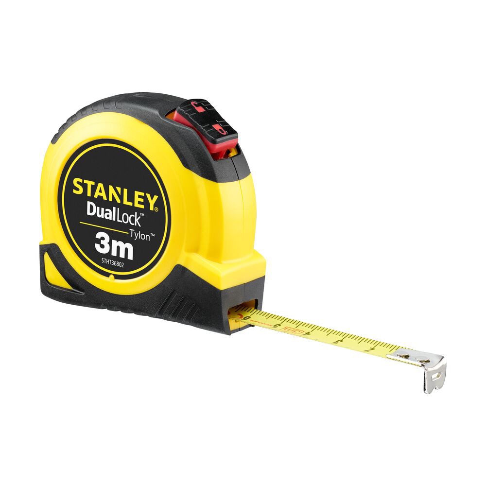 Stanley STHT36802-0, ruleta tylon cu dubla blocare 3m, acoperire Tylon, maner ergonomic, 3m x 13mm, blister [3]
