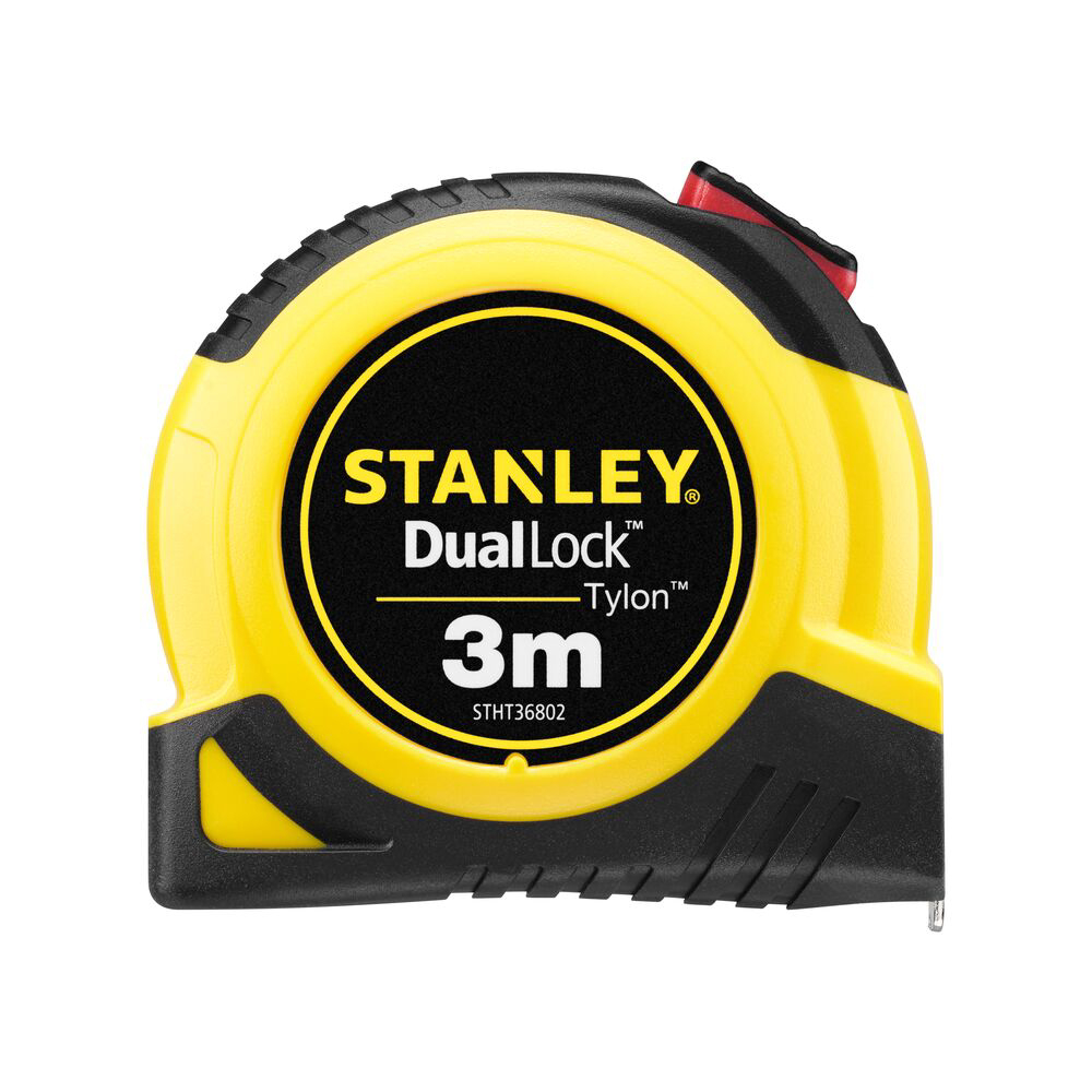 Stanley STHT36802-0, ruleta tylon cu dubla blocare 3m, acoperire Tylon, maner ergonomic, 3m x 13mm, blister [0]