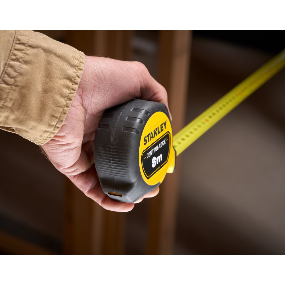 Stanley STHT37232-0, Ruleta 8m CONTROL-LOCK™, BladeArmor®, protectie din cauciuc, frana de deget, magnet detasabil, rupere la 3.5m, tru-zero, 8m x 25mm [10]