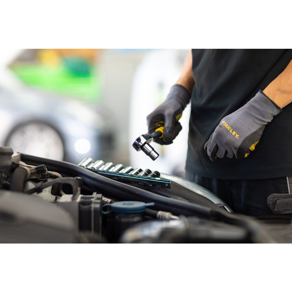 Stanley STMT82666-0, Set clichet 1/4', 72 dinti, 10 tubulare bihexagonale 5.5-14mm, eliberare rapida, maner bimaterial [1]