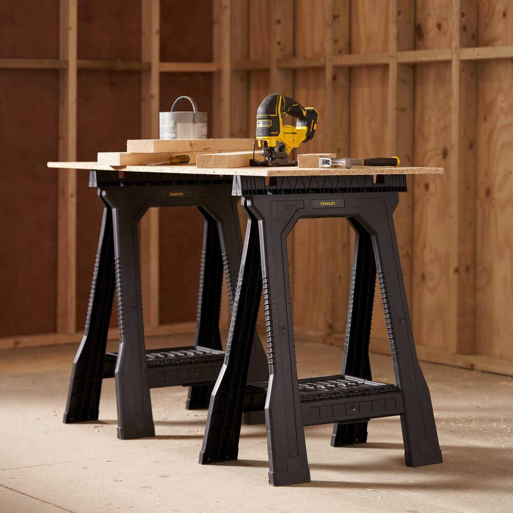 Stanley STST1-70355, Pereche capre pliabile pentru taiat lemne, capacitate maxima 362kg [10]