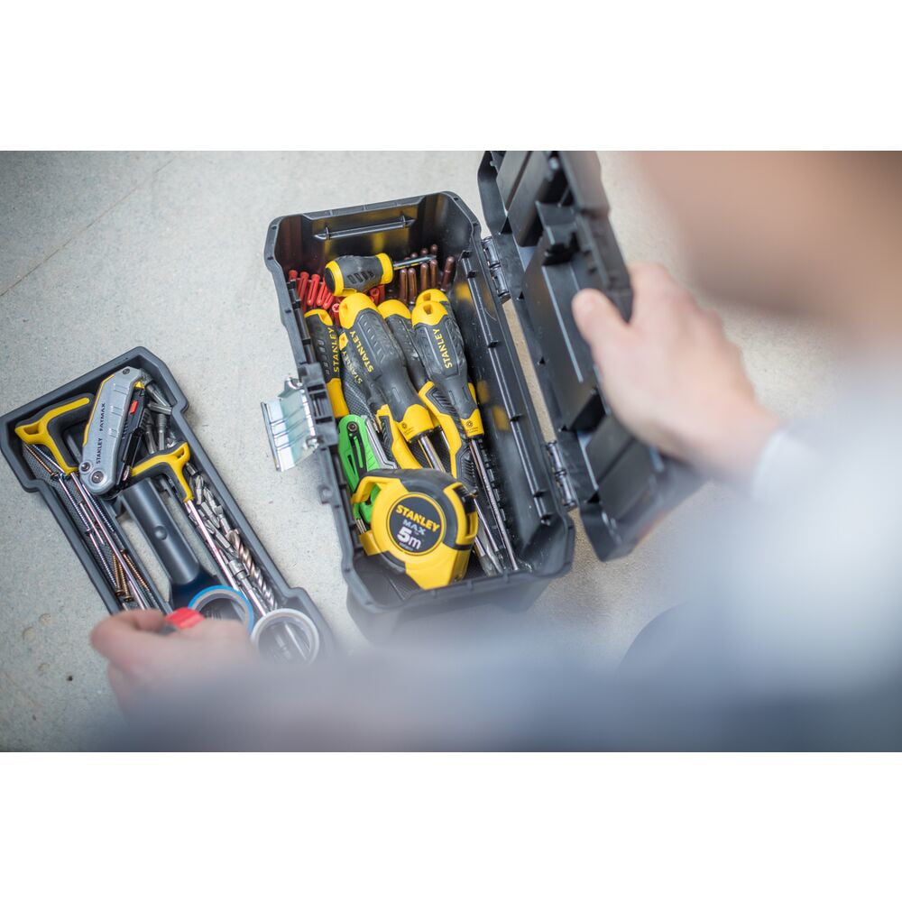 Stanley STST1-75515, essential, cutie pentru scule cu doua organizatoare pe capac si tava detasabila, inchizatoare metalica, 7.60 litri, (12.5 inch) 320x188x132mm [4]