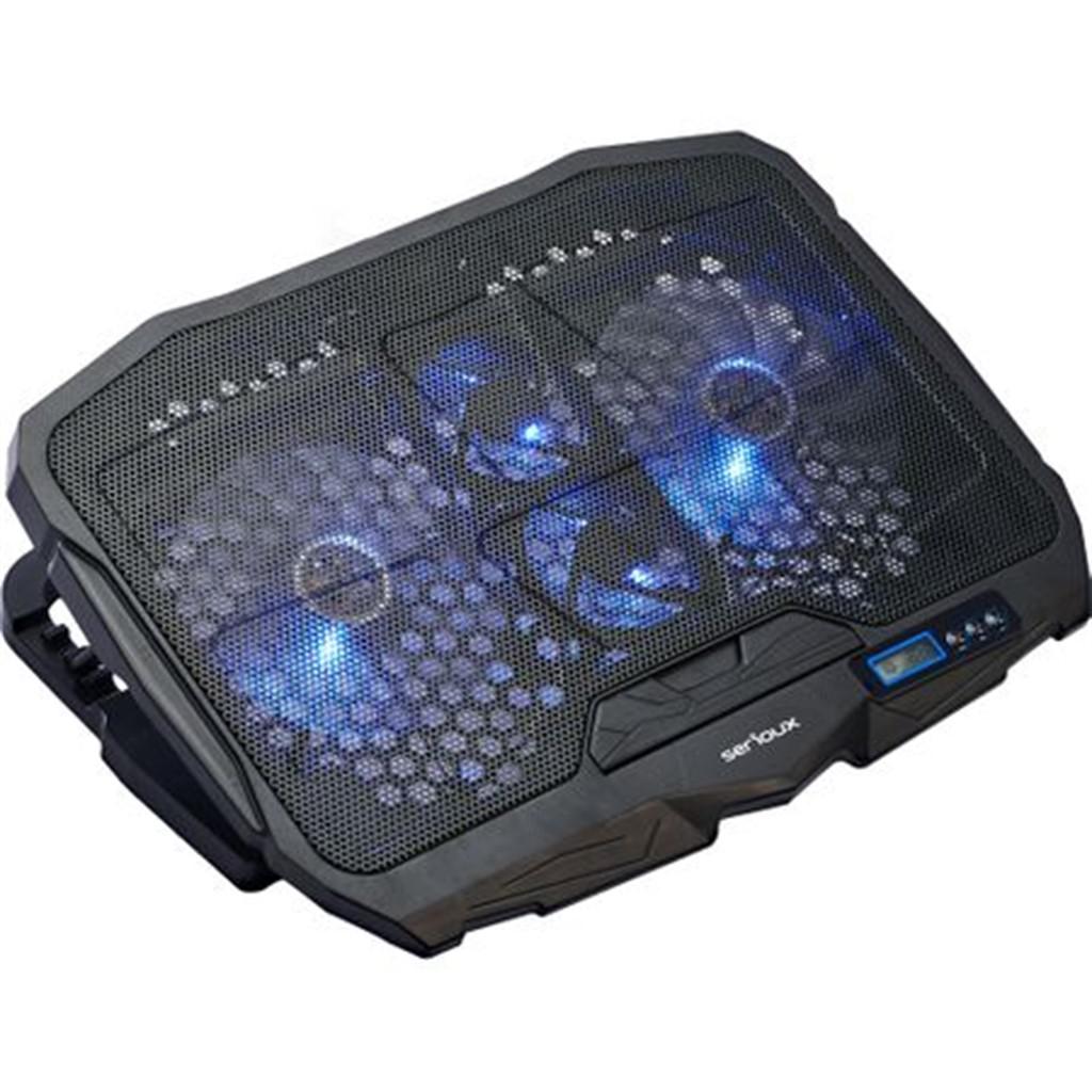 Cooling pad Serioux, SRXNCP025, Dimensiuni: 390*280*28mm, Compatibilitate maxima laptop: 17.3 inch, Numar ventilatoare: 4, Dimensiune ventilator: 2 x 125*125*15mm / 2 x 70*70*15mm, Nivel zgomot: 15-20 [1]