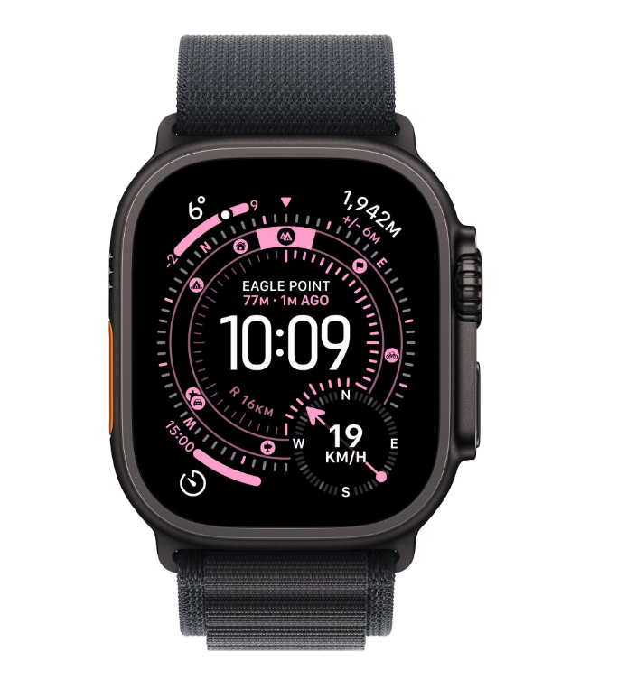 SmartWatch-uri - Apple Watch Ultra 3 GPS + Cellular 49mm Black Titanium Case with Black Alpine Loop - Small