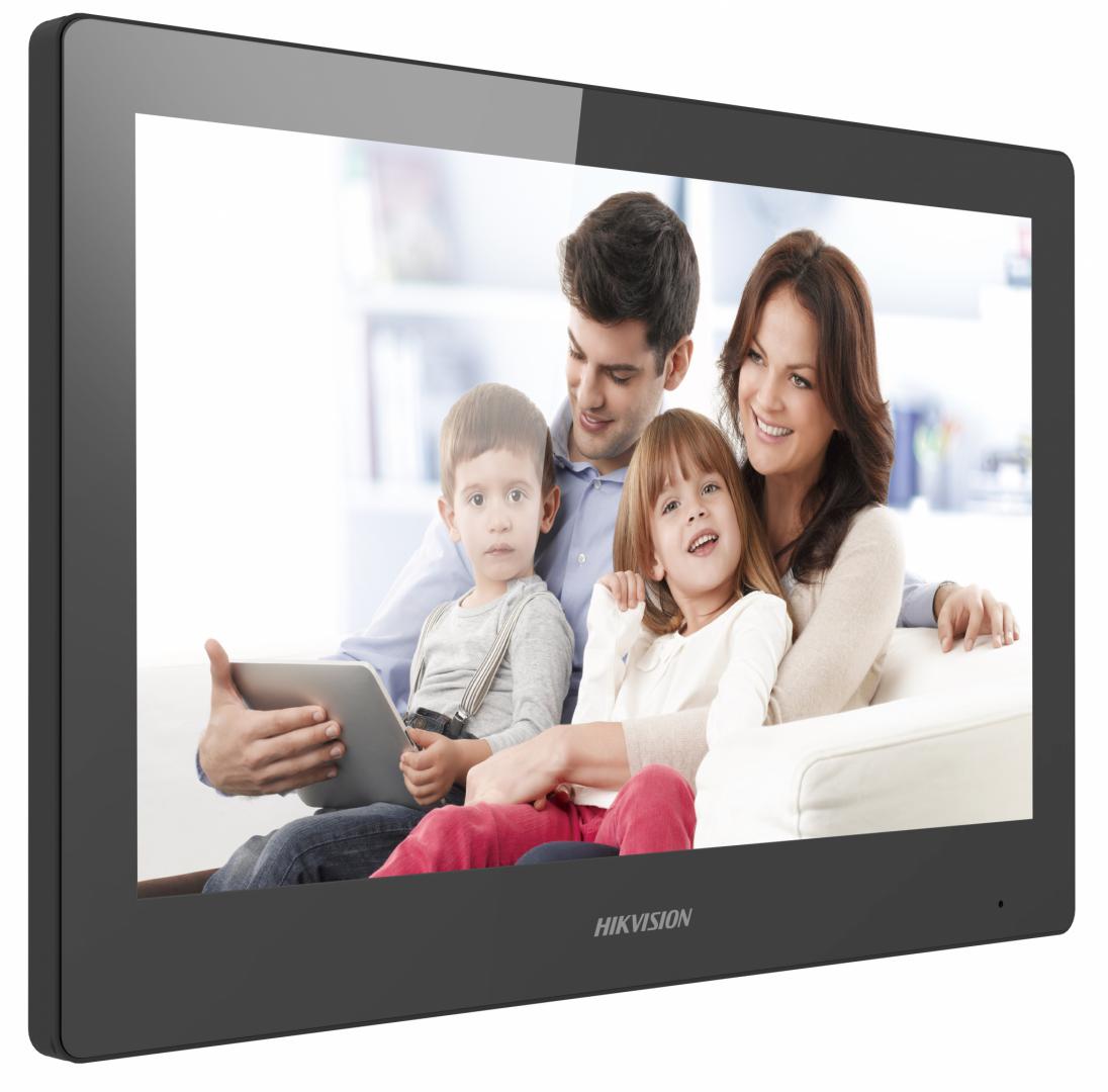 Monitor videointerfon WIFI modular 10" color Hikvision DS-KH8520-WTE1/EU; ecran LCD 10" color cu touch screeen, rezolutie ecran 1024 ×600; design modern; Conectivitate: Retea wireless: Wi-Fi 802.11b/g [1]