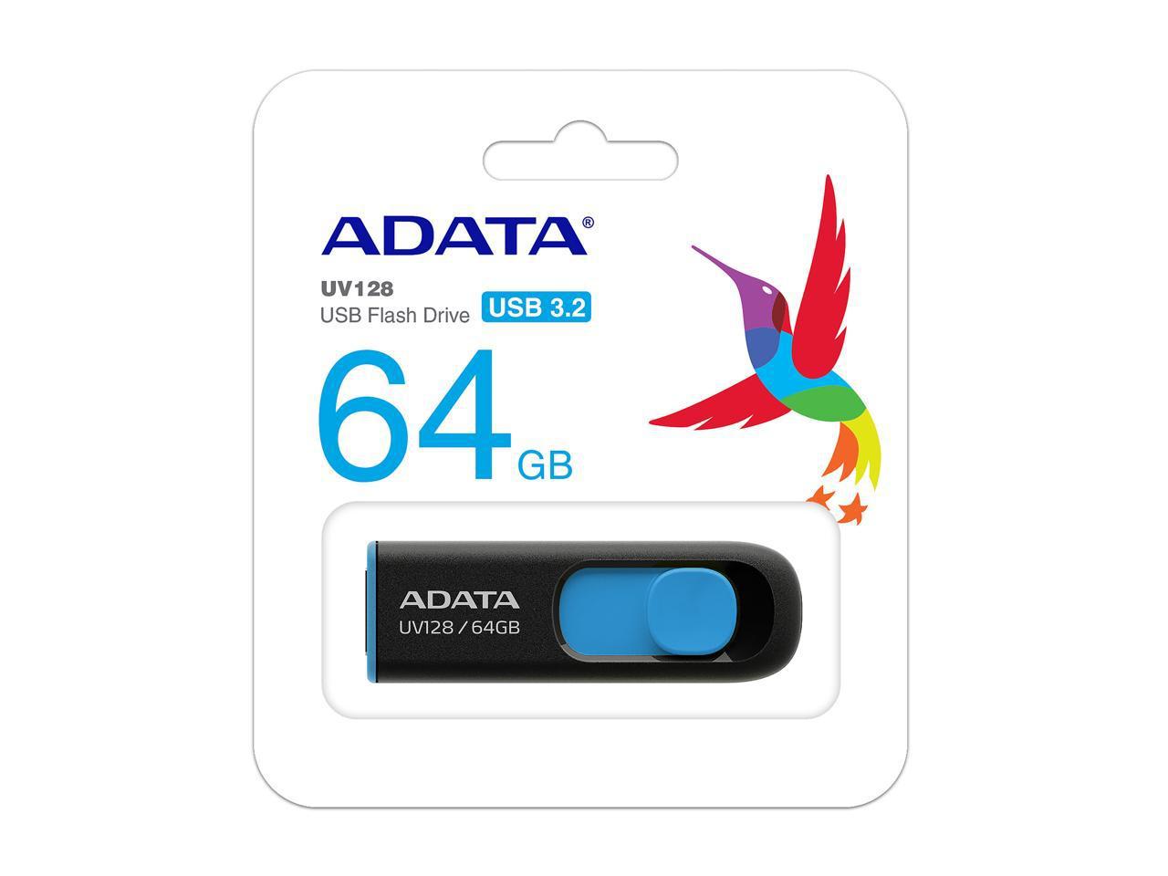 PC, Periferice & Software - Memorie USB ADATA DashDrive UV128 64 GB, USB 3.2, Negru