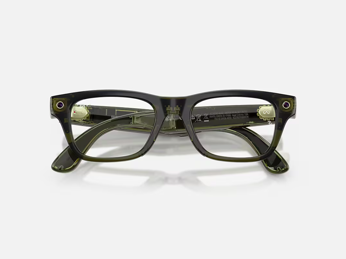 Ray-Ban Meta Blayzer Optics Gen 2 Universal Fit Shiny Transparent Dark Olive Demo Lens 54-19 [4]
