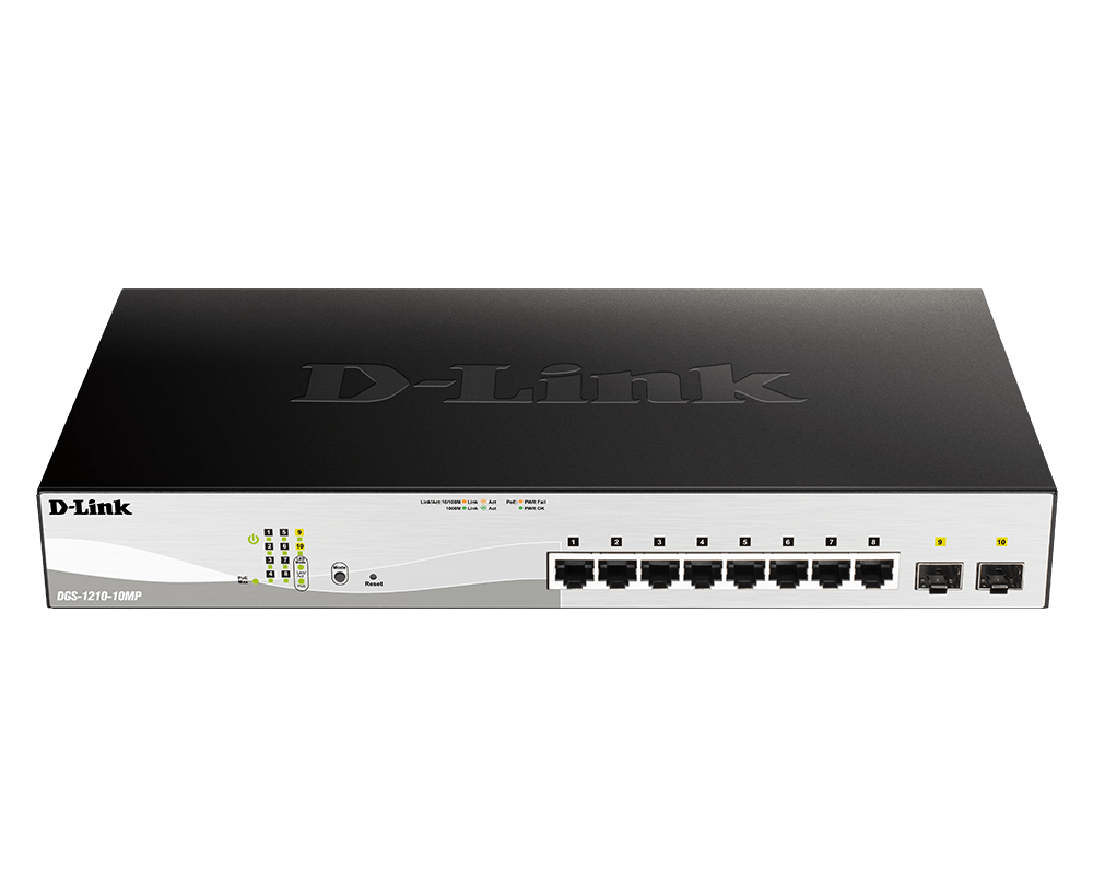 Switch D-Link DGS-1210-10MP, Gigabit, 8 porturi, PoE [2]