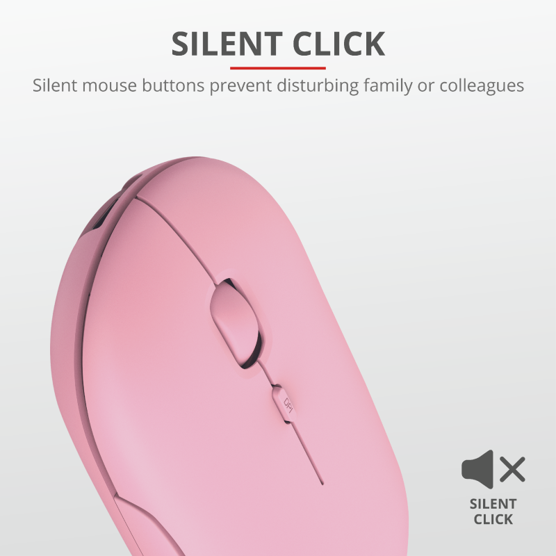 Mouse Wireless Trust Puck, 1600 dpi, Roz [1]