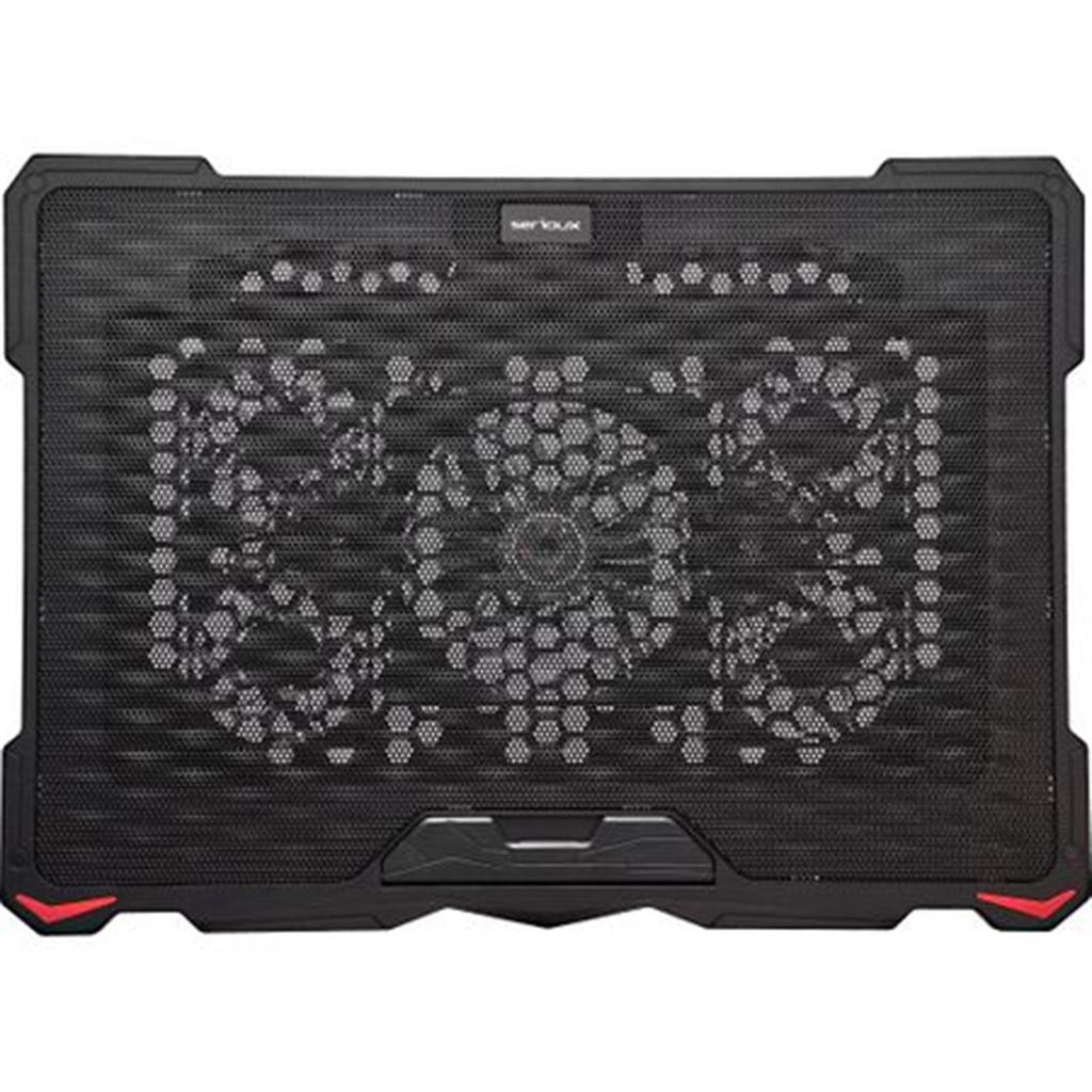 Stand & Cooling pad - Cooling pad Serioux, SRXNCP035, Dimensiuni: 415*295*27mm , Compatibilitate maxima laptop: 17.3 inch, Numar ventilatoare: 5, Dimensiune ventilator: 1 x 120*120*15mm / 4 x 70*7*15mm, Nivel zgomot:, 20dB