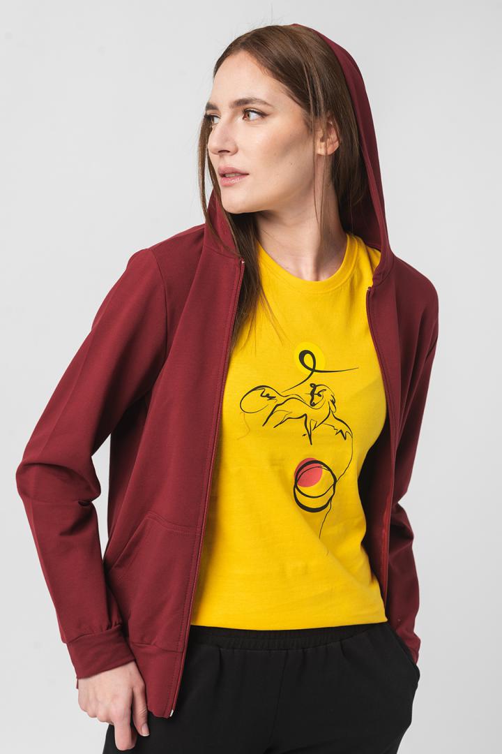 Hanorace - HANORAC COTON CASUAL FEMEI BURGUNDY-L