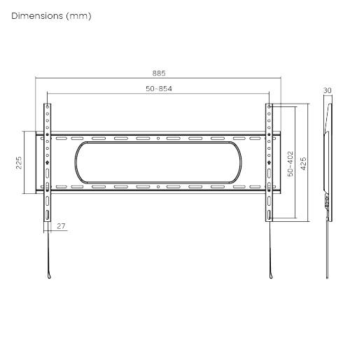 Suport TV de perete Serioux TV73-48F, compatibilitate dimensiune ecran: 43"-90", compatibilitate VESA:50x50, 75x75, 100x100, 100x150, 150x100, 100x200, 200x100, 150x150, 200x200, 200x300, 300x200, 200 [5]