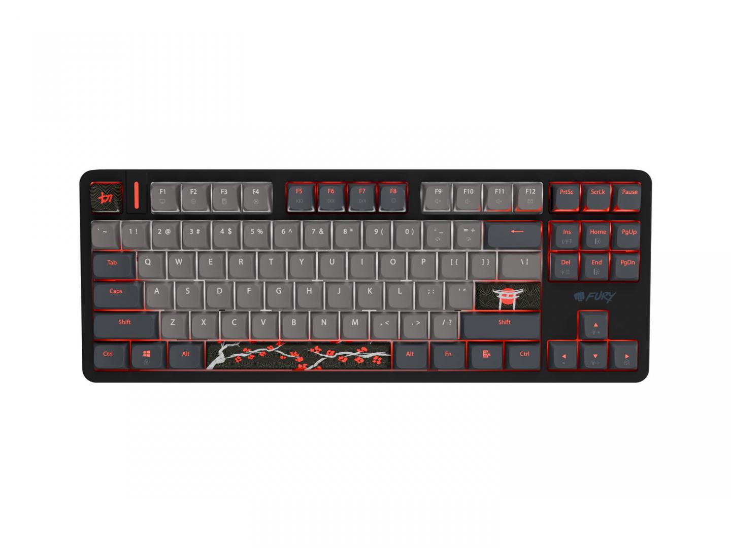 Tastatura Mecanica Gaming Fury Kanabo K6, RGB, USB, Negru si Gri, TKL [4]