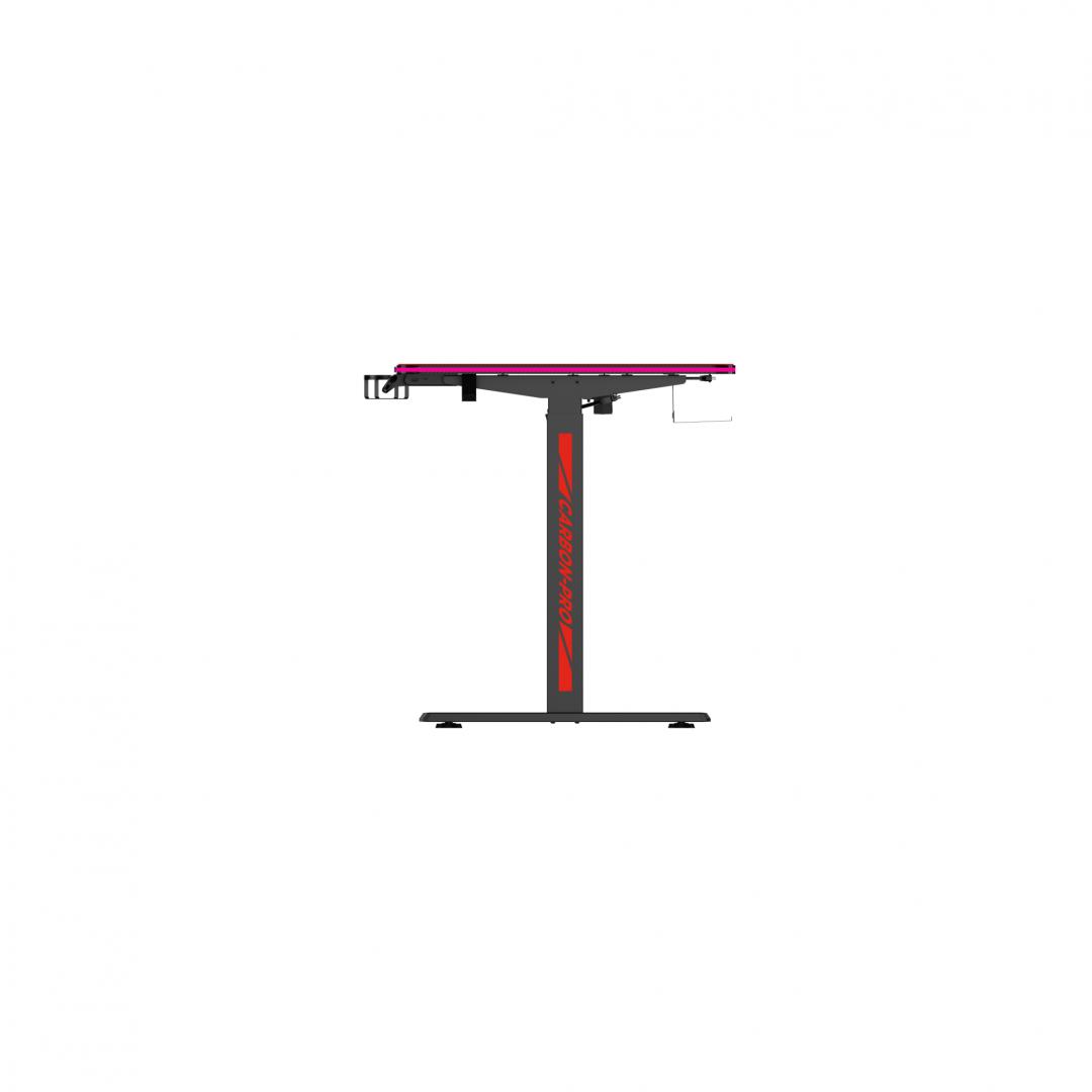 Birou electric Serioux Carbon Pro RGB, reglabil pe inălțime, Dimensiuni blat 1400mm x 700mm, Orientare Cadru: Rectangular, Greutate maxima: 60 kg, Interval de inălțime: 730~ 1210 mm, Segmente coloană: [4]