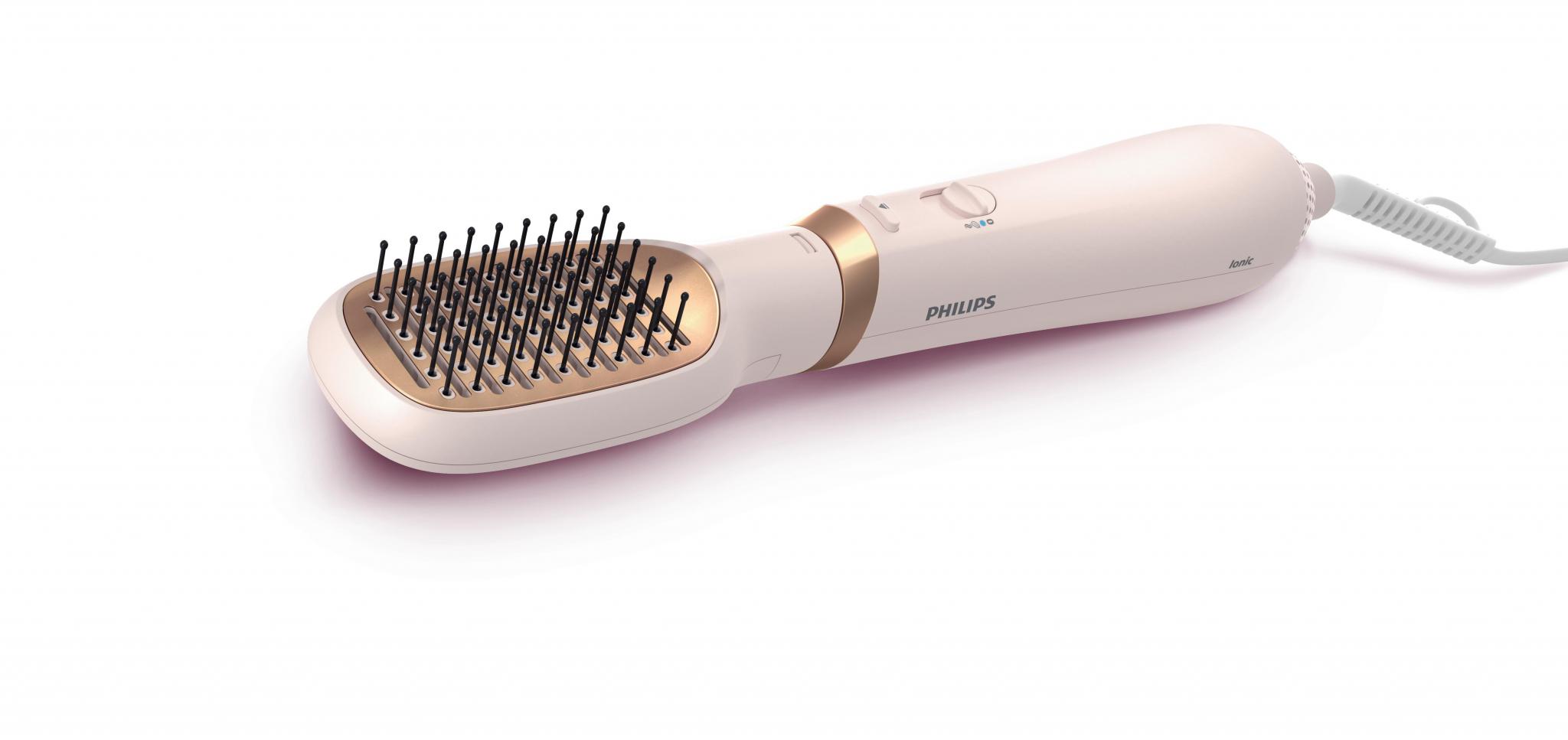 Perie cu aer cald Ionic PHILIPS BHA310/00, 800W, 2 viteze, 3 treapte de temperatura, Invelis Ceramic, Roz, L x A x I (mm) 61x326x201 [1]