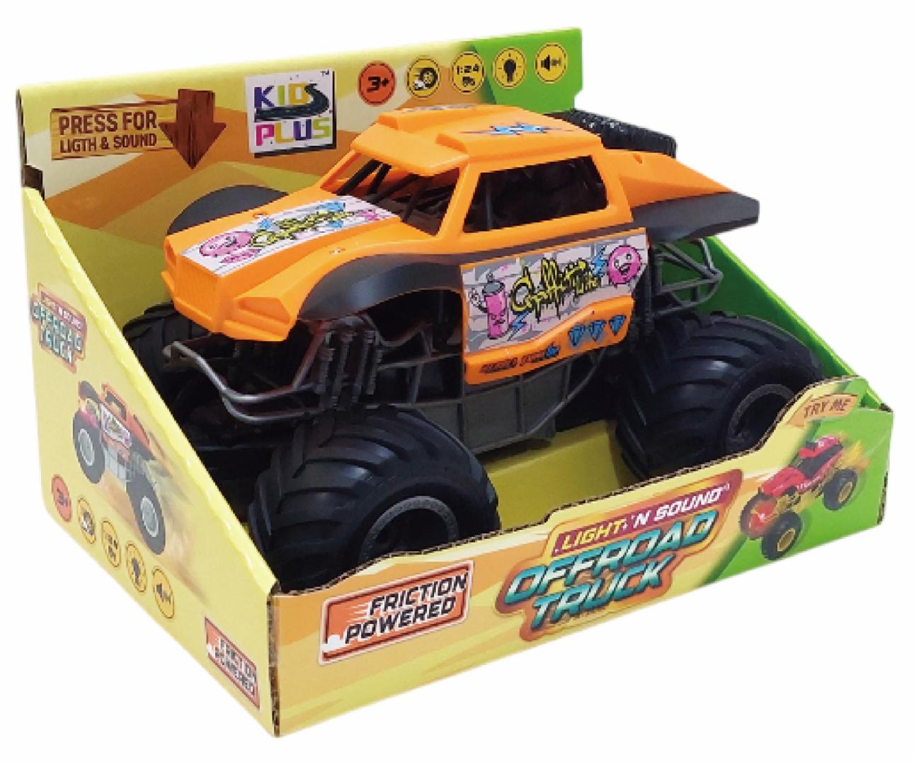 MASINUTA CU LUMINI, SUNETE SI FRICTIUNE, SCARA 1/24, 19CM, PORTOCALIU [1]