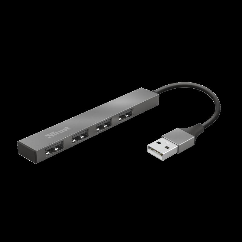 Hub-uri USB - Hub USB Trust Halyx USB-A, 4 porturi, Argintiu