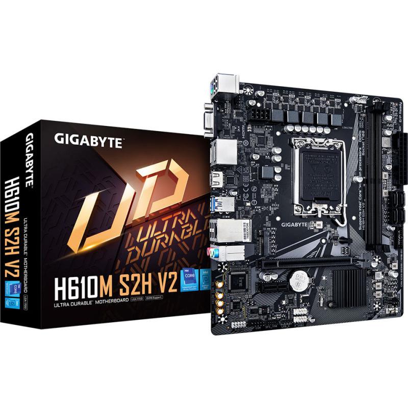 Componente PC - Placa de baza Gigabyte H610M S2H V2, Socket 1700, DDR5, Micro-ATX