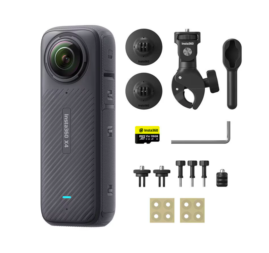 Camere video & sport - Insta360 X4 Cameră de Acțiune 360° 8K Motorcycle Bundle