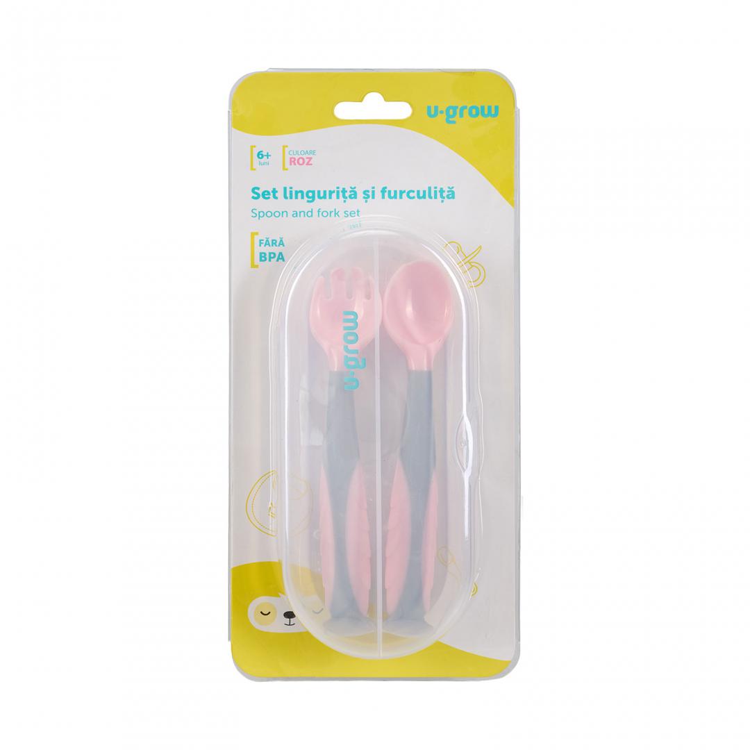 Set lingurita si furculita , roz, U-Grow [3]