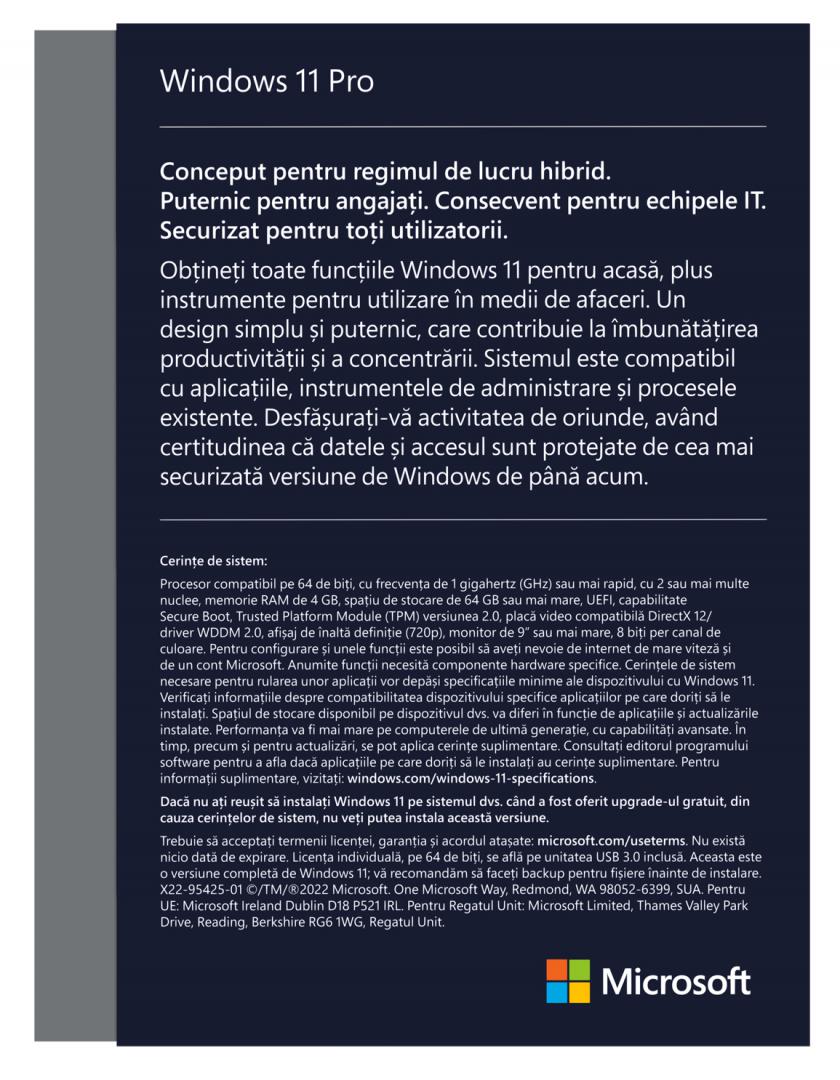 Licenta retail Microsoft Windows 11 Pro 32-bit/64-bit English USB P2 [1]