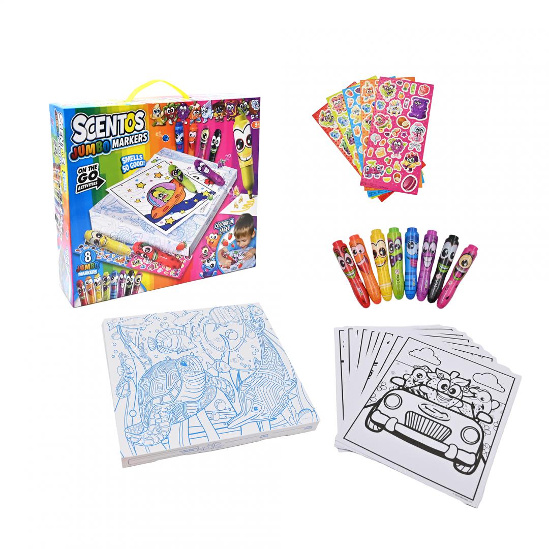 SET DE COLORAT PENTRU CALATORIE, CU MARKERE JUMBO, SCENTOS [1]