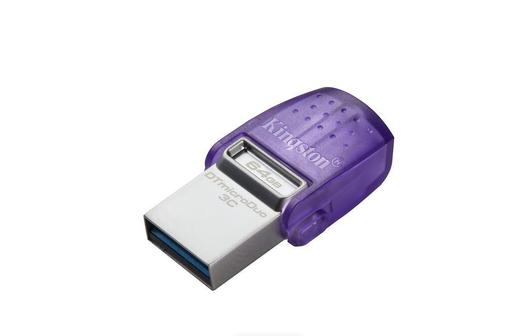 Memorii USB - Memorie USB Kingston microDuo 3C 64 GB, USB 3.0, Purpuriu