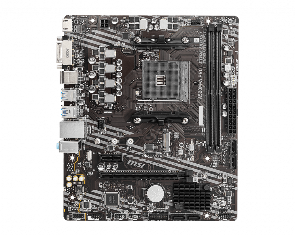 Componente PC - Placa de baza MSI A520M-A PRO, Socket AM4, DDR4, Micro-ATX