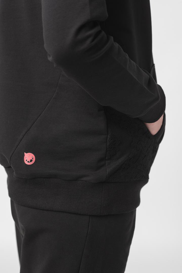 HANORAC COTON DANTELA FEMEI BLACK-XS [2]
