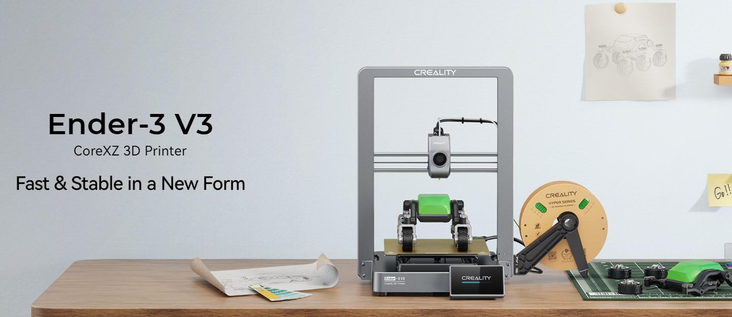 CREALITY ENDER-3 V3 3D PRINTER, Tehnologie: FDM, Volum printare: 220*220*250mm, Dimensiuni imprimanta: 358*374*498mm, 7.83kg, Viteza printare: ≤600mm/s, Acuratete: ±0.2mm, Inaltime strat: 0.1-0.35mm,  [1]