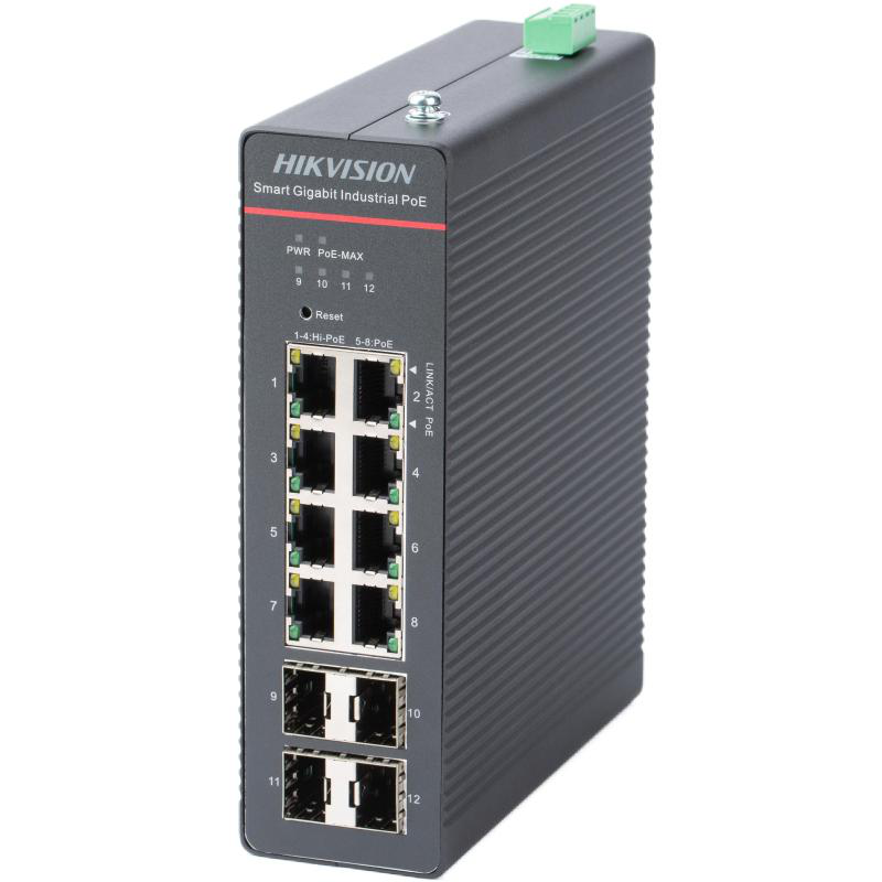 IT & Digital Signage - HK SWITCH POE 8 PORTURI SMART MANAGED 8 x Gigabit PoE RJ45 ports,4 x Gigabit SFP fiber optical ports Support 802.1Q VLAN Support 802.3bt Hi-PoE, Max. 90W for one port Support STP/RSTP/ERPS Loop preven