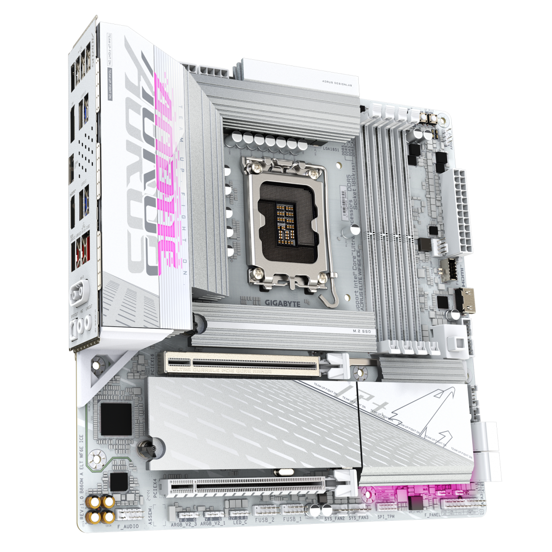 Placa de baza Gigabyte B860M AORUS ELITE WF6E ICE, Socket 1851, DDR5, Micro-ATX [2]