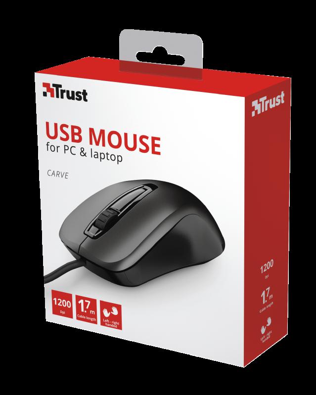 Mouse Trust Carve, 1200 dpi, Negru [7]