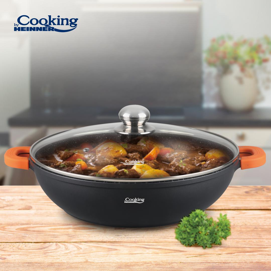 CRATITA ALUMINIU+CAPAC 32X8.5CM,5.5L,DARK LINE, COOKING BY HEINNER [2]
