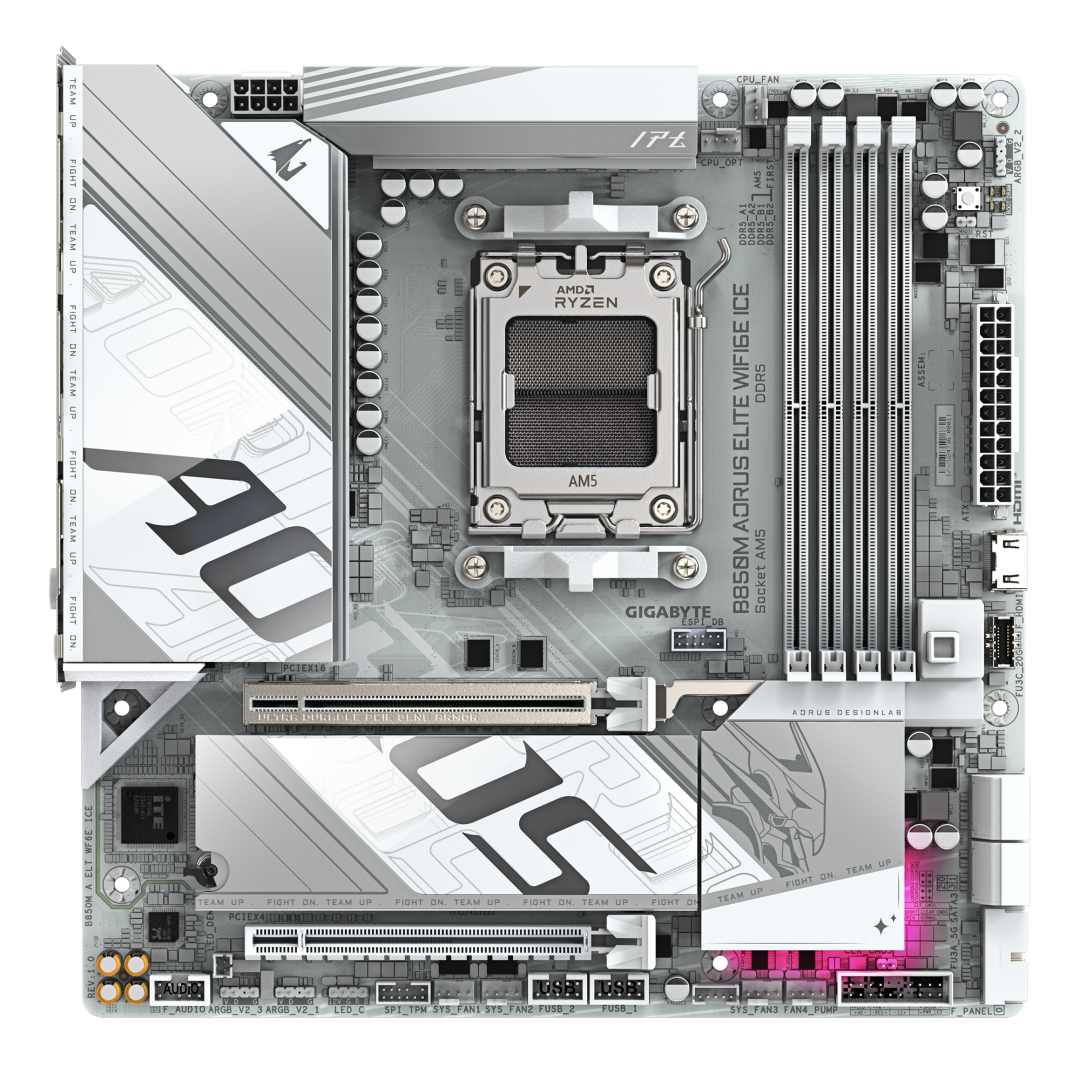 Placa de baza Gigabyte B850M AORUS ELITE WIFI6E ICE, Socket AM5, DDR5, Micro-ATX [2]