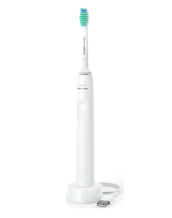 Ingrijire personala - Periuta de dinti sonica electrica PHILIPS Sonicare Seria 2100 HX3651/13, 31000 miscari/minut, Cronometru Quadpacer si SmarTimer, Design ergonomic subţire, 1 capat de periere, Alb, L x A x I (mm) 109x6
