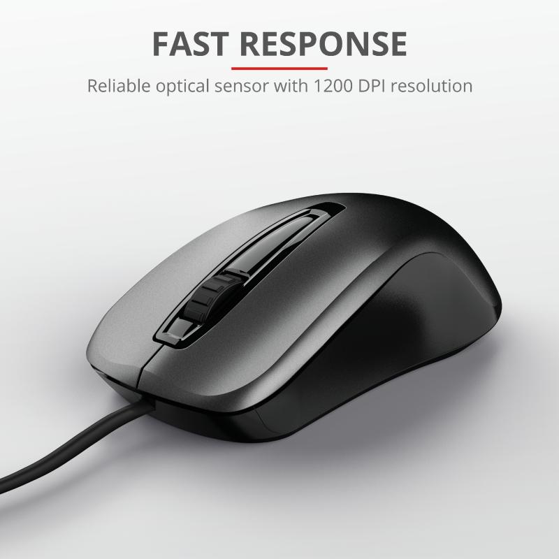 Mouse Trust Carve, 1200 dpi, Negru [5]