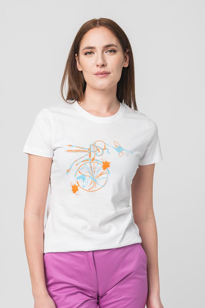 Tricouri - TSHIRT CASUAL F BICICLETA COLOR WHITE-L
