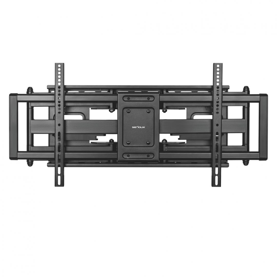 Suport TV Serioux Reglabil 60-120" 120kg Fit Screen Size 37"-90" VESA Compatible 200x100 - 600x400 Weight Capacity 75kg Profile 70~422mm Tilt Range +5°~-15° Swivel Range +60°~-60° Screen Level +3°~-3° [2]
